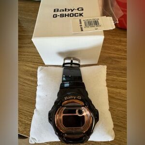 Vintage Casio Baby-G Digital Watch Black & Rose Gold